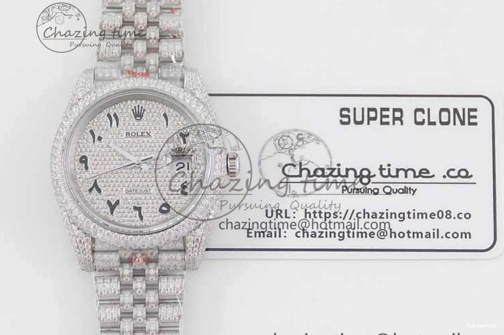 Jubilee Diamonds Datejust TWF 41 Arabic Full on A2824 Dial Edition SS Markers Best Bracelet 1:1 0214